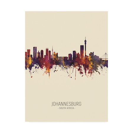 Michael Tompsett 'Johannesburg South Africa Skyline Portrait III' Canvas Art,35x47